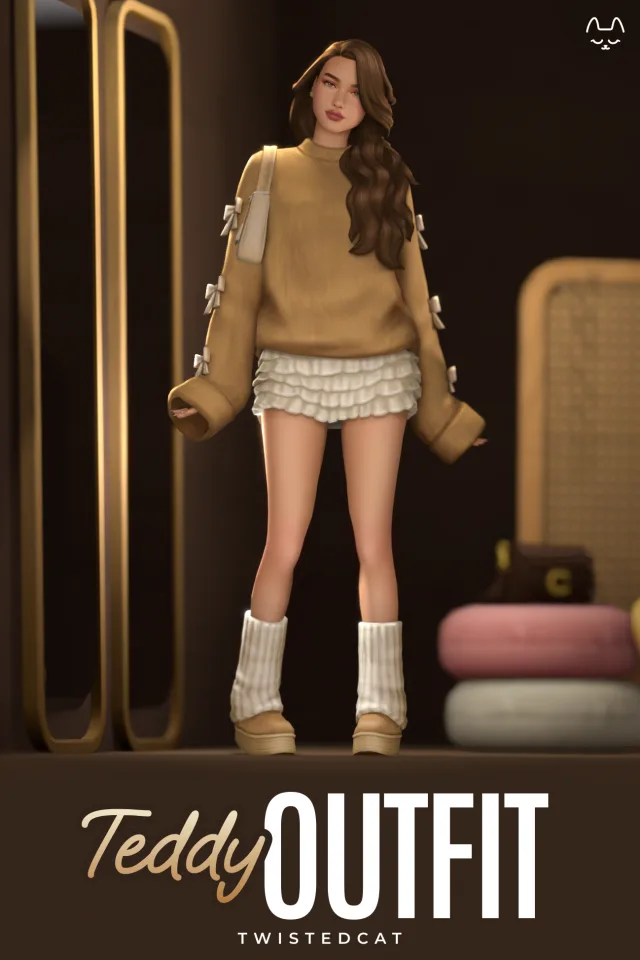 Vista previa de Teddy conjunto, ropa de twisted-cat para Los Sims 4.
