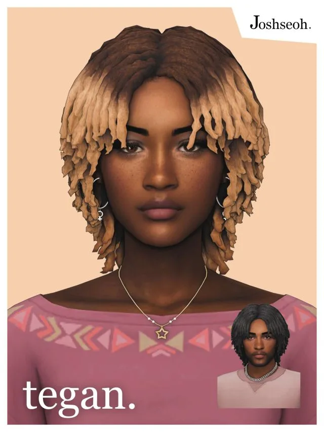 Vista previa de Tegan cabello & Ombre Overlay (cabello Commissions), cabello de joshseoh para Los Sims 4.