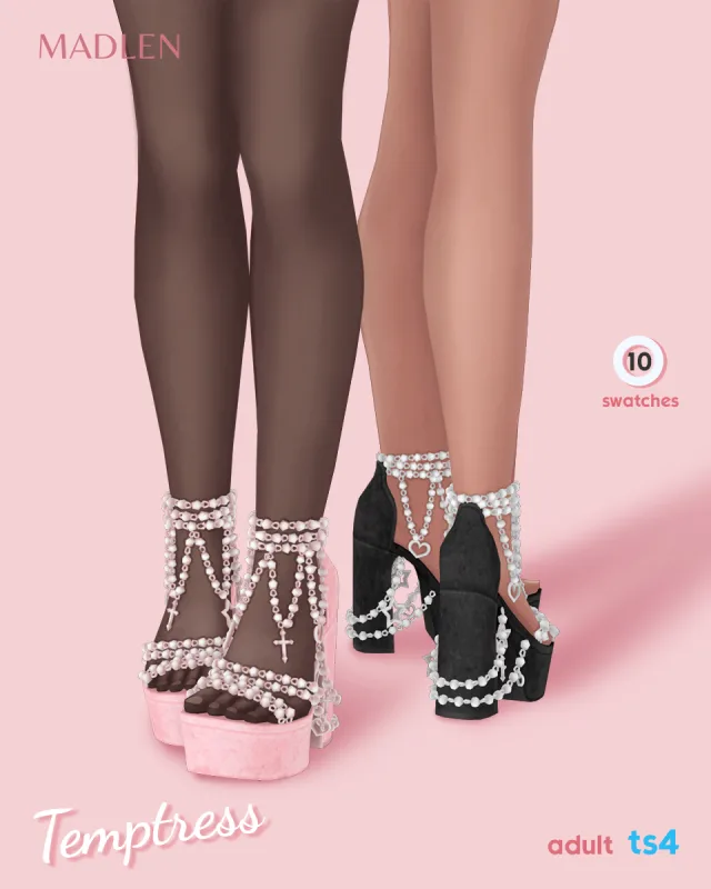 Vista previa de Temptress these platform heels take cute to divine, zapatos de madlensims para Los Sims 4.