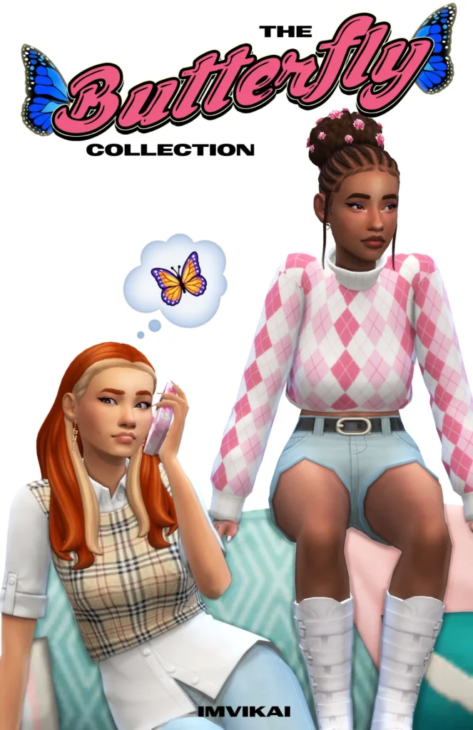 Vista previa de THE BUTTERFLY colección BY IMVIKAI, crear un sim de imvikai para Los Sims 4.