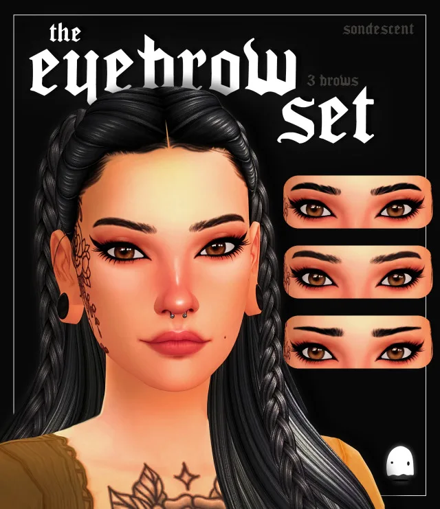 Vista previa de The eyebrow set, crear un sim de sondescent para Los Sims 4.