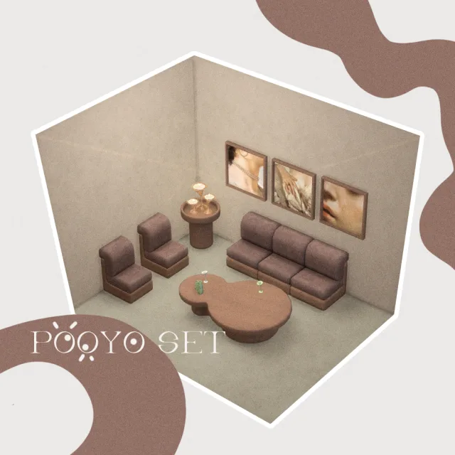 Vista previa de The pooyo set is here im so excited to share, construir y comprar de tamsiecc para Los Sims 4.