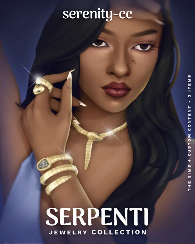 Vista previa de The Serpenti Jewelry colección (3 items) by Serenity-cc, accesorios de serenity-cc para Los Sims 4.