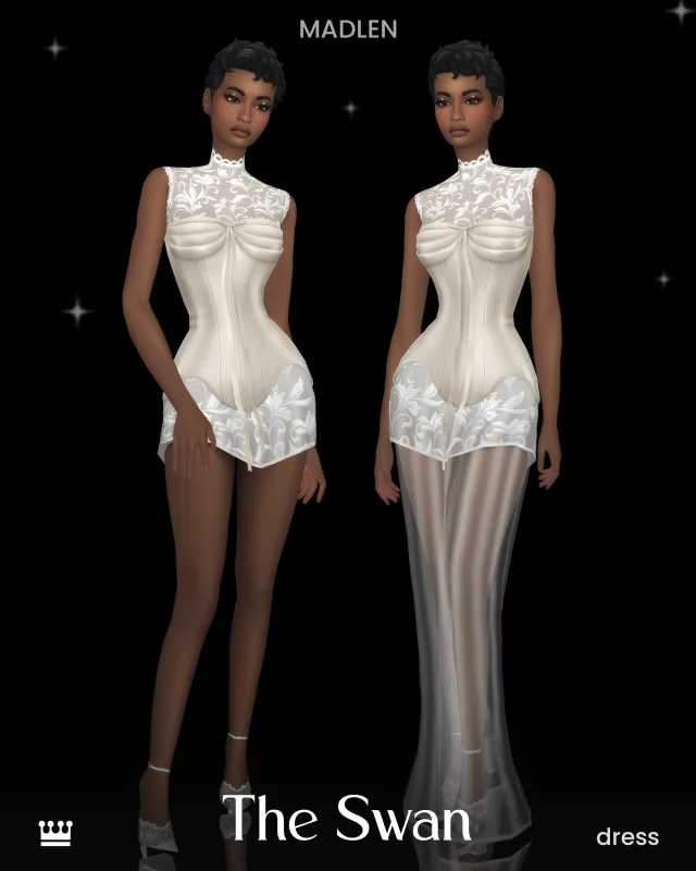 Vista previa de The swan set i was inspired by vintage corsets, ropa de madlensims para Los Sims 4.