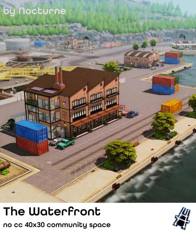 Vista previa de The Waterfront | Evergreen Harbor | Port Promise, solares y habitaciones de nocturne-vi para Los Sims 4.