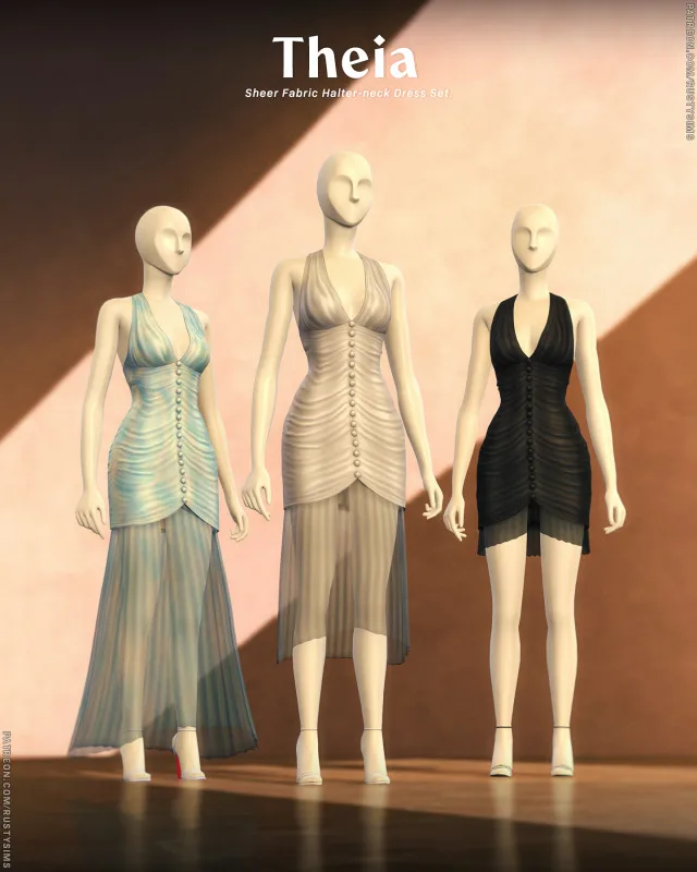 Vista previa de Theia Set, ropa de rustys-cc para Los Sims 4.