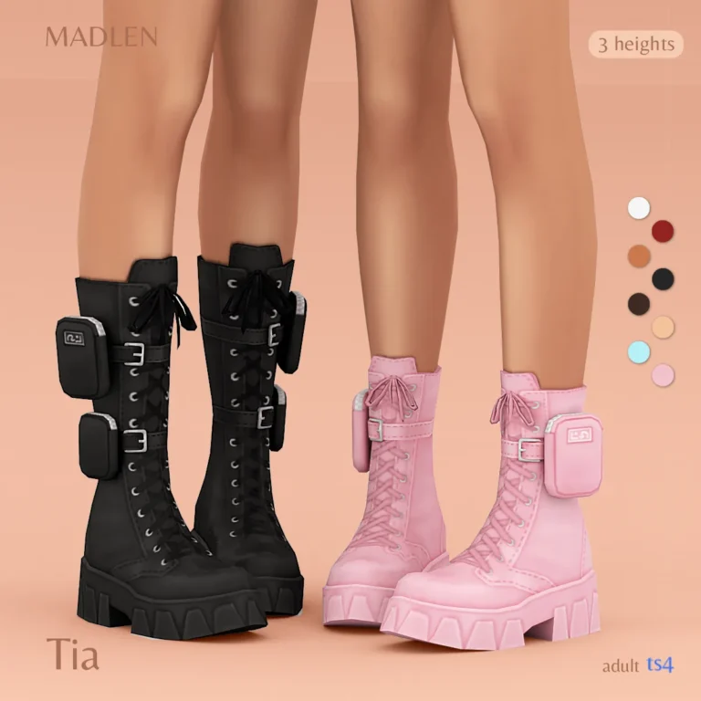 Vista previa de Tia boots timeless design monolithic and unique, zapatos de madlensims para Los Sims 4.
