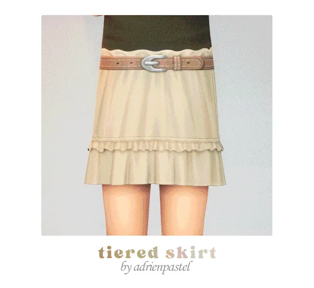 Vista previa de Tiered falda (Kids), ropa de its-adrienpastel para Los Sims 4.