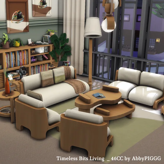 Vista previa de Timeless Bits Living Kit | 46CC, construir y comprar de abbypiggg para Los Sims 4.