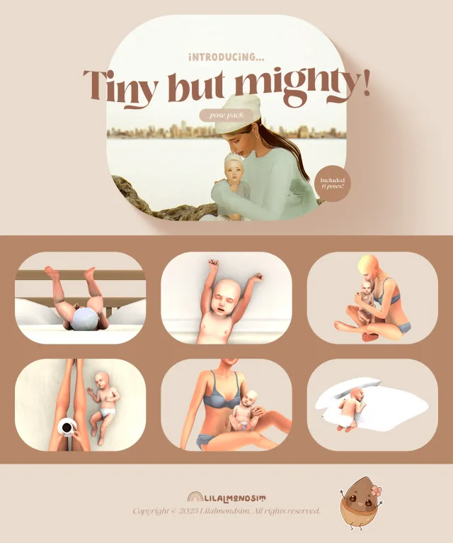 Vista previa de Tiny but mighty! — 𝒑𝒐𝒔𝒆 𝒑𝒂𝒄𝒌, poses de lilalmondsim para Los Sims 4.