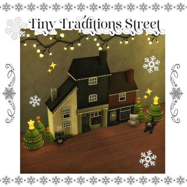 Vista previa de Tiny Traditions Street, construir y comprar de tamsiecc para Los Sims 4.