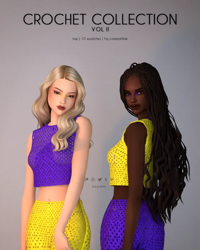 Vista previa de Top - Crochet colección II, ropa de luxysims para Los Sims 4.