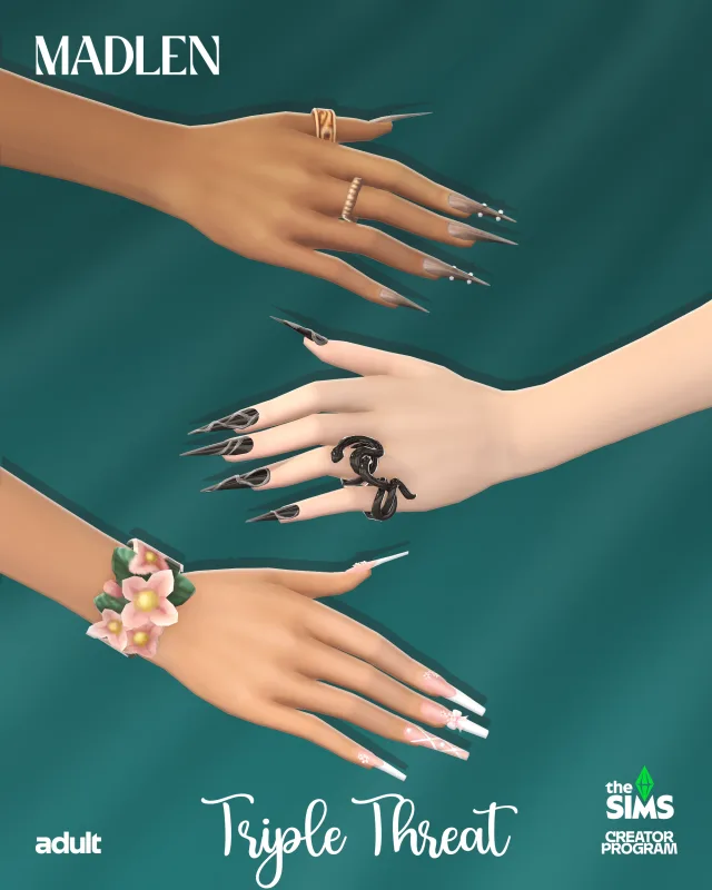Vista previa de Triple threat mini set mid month glam just, crear un sim de madlensims para Los Sims 4.