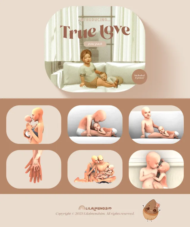 Vista previa de True love — 𝒑𝒐𝒔𝒆 𝒑𝒂𝒄𝒌, poses de lilalmondsim para Los Sims 4.