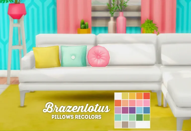 Vista previa de Ts4] brazenlotus separated pillows - recolors, muebles de lina-cherie para Los Sims 4.