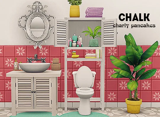 Vista previa de Ts4] charly pancakes chalk wall II - recolors, contenido personalizado de lina-cherie para Los Sims 4.