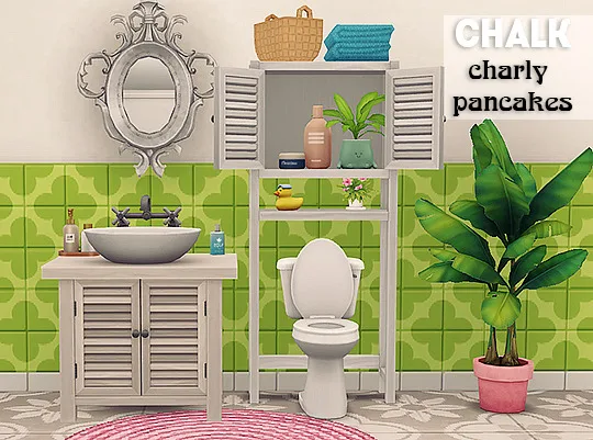 Vista previa de Ts4] charly pancakes chalk wall - recolors, contenido personalizado de lina-cherie para Los Sims 4.