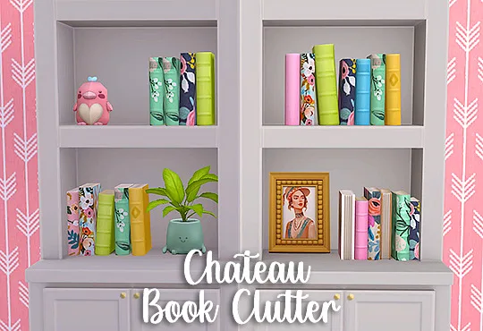 Vista previa de Ts4] chateau book clutter - recolors, decoración de lina-cherie para Los Sims 4.