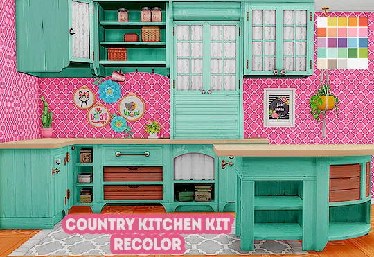 Vista previa de Ts4] country kitchen kit - recolor, muebles de lina-cherie para Los Sims 4.