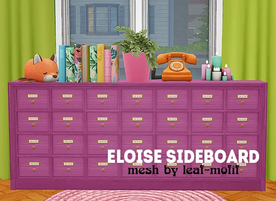 Vista previa de Ts4] Eloise Sideboard - recolors, contenido personalizado de lina-cherie para Los Sims 4.