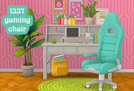 Vista previa de Ts4] Get famous l33t gaming chair - recolors, muebles de lina-cherie para Los Sims 4.