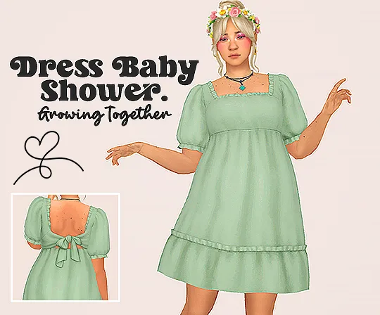 Vista previa de Ts4] growing together - vestido baby shower ︎, ropa de lina-cherie para Los Sims 4.