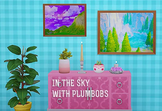 Vista previa de TS4] In the sky with plumbobs - paintings, construir y comprar de lina-cherie para Los Sims 4.