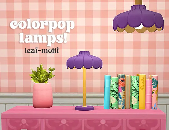 Vista previa de Ts4] leaf-motif colorpop lamps! - recolors, contenido personalizado de lina-cherie para Los Sims 4.