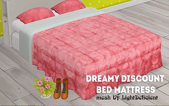 Vista previa de Ts4] LightDeficient dreamy discount bed matress - recolors, muebles de lina-cherie para Los Sims 4.