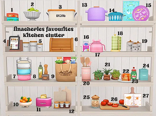 Vista previa de Ts4] linacherie's favourites - kitchen clutter, decoración de lina-cherie para Los Sims 4.