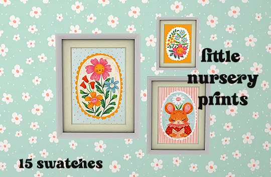 Vista previa de Ts4] little nursery prints, decoración de lina-cherie para Los Sims 4.