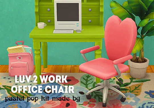 Vista previa de Ts4] luv 2 work office chair (bgc) - recolors, muebles de lina-cherie para Los Sims 4.