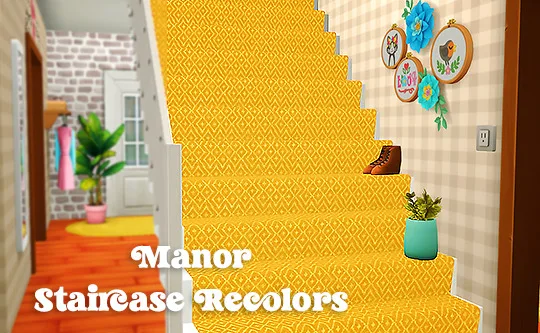 Vista previa de Ts4] manor staircase carpet recolors, construir y comprar de lina-cherie para Los Sims 4.