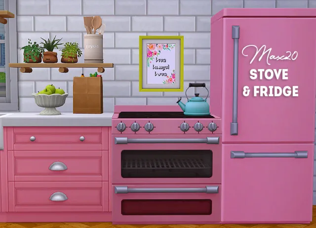 Vista previa de Ts4] max20 maxima fridge & stove - recolors, contenido personalizado de lina-cherie para Los Sims 4.