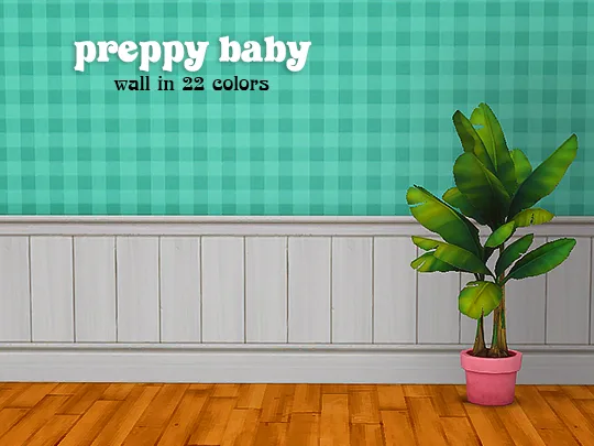 Vista previa de Ts4] preppy baby - wall in 22 colors, contenido personalizado de lina-cherie para Los Sims 4.