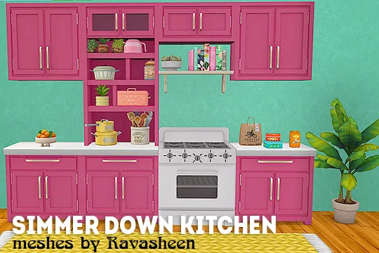 Vista previa de Ts4] ravasheens simmer down kitchen - recolors, muebles de lina-cherie para Los Sims 4.