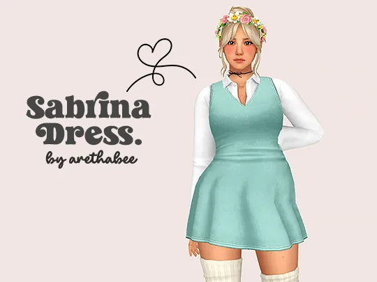 Vista previa de Ts4] sabrina vestido - by arethabee ︎, ropa de lina-cherie para Los Sims 4.