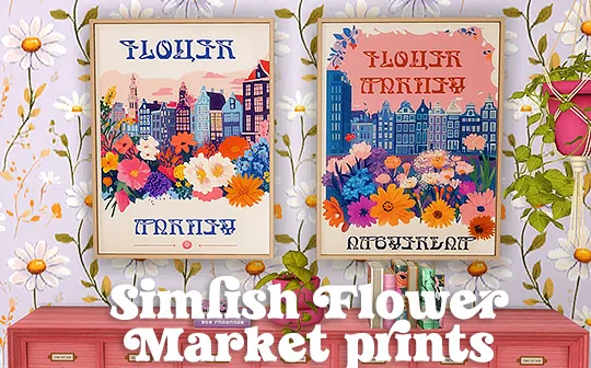 Vista previa de Ts4] simlish flower market prints ︎, contenido personalizado de lina-cherie para Los Sims 4.
