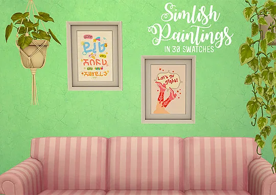 Vista previa de Ts4] simlish paintings, construir y comprar de lina-cherie para Los Sims 4.