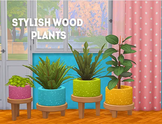 Vista previa de Ts4] sixamcc stylish wood plants - recolors, decoración de lina-cherie para Los Sims 4.