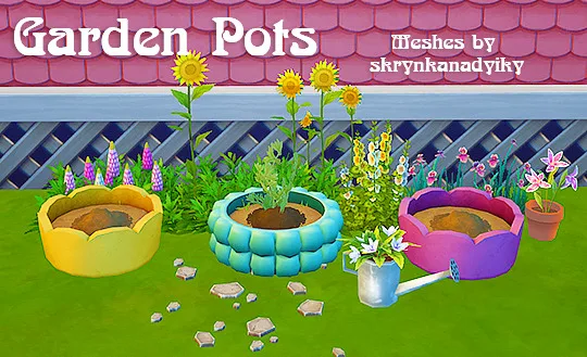 Vista previa de Ts4] skrynkanadyiky garden pots - recolors, contenido personalizado de lina-cherie para Los Sims 4.
