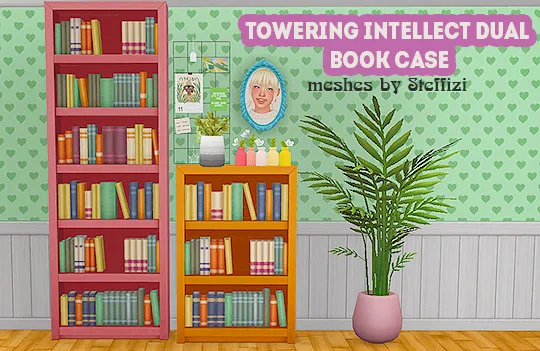 Vista previa de Ts4] Steffizi towering intellect dual bookcases recolors, muebles de lina-cherie para Los Sims 4.