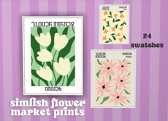 Vista previa de Ts4] thimblesims simlish flower market prints, contenido personalizado de lina-cherie para Los Sims 4.