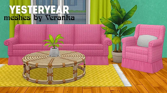 Vista previa de Ts4] Veranka Yesteryear seatings - Recolors, muebles de lina-cherie para Los Sims 4.