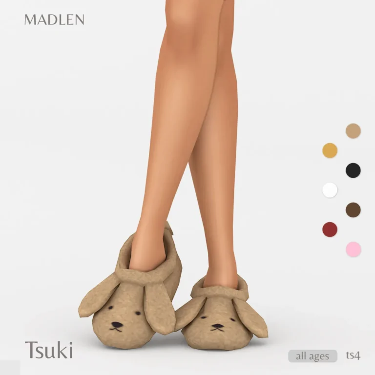 Vista previa de Tsuki slippers puppy house slippers cute and, solares y habitaciones de madlensims para Los Sims 4.