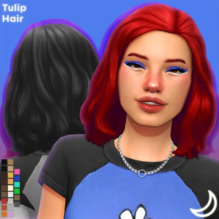 Vista previa de TULIP cabello BY IMVIKAI, cabello de imvikai para Los Sims 4.
