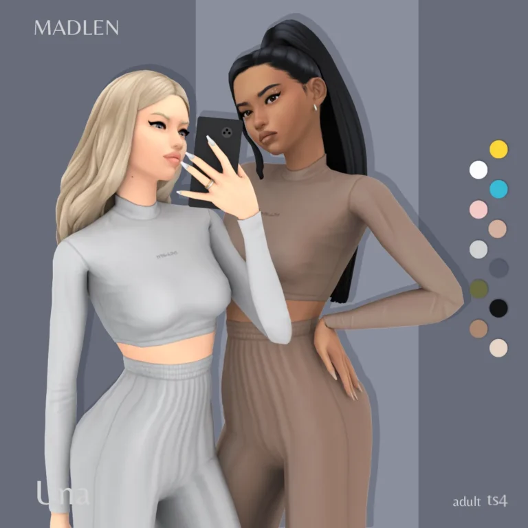 Vista previa de Una conjunto soft and silky sportswear for an active, ropa de madlensims para Los Sims 4.