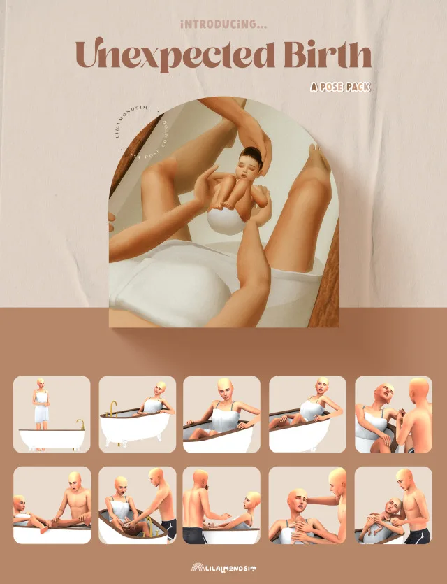 Vista previa de Unexpected birth β ππππ ππππ, poses de lilalmondsim para Los Sims 4.