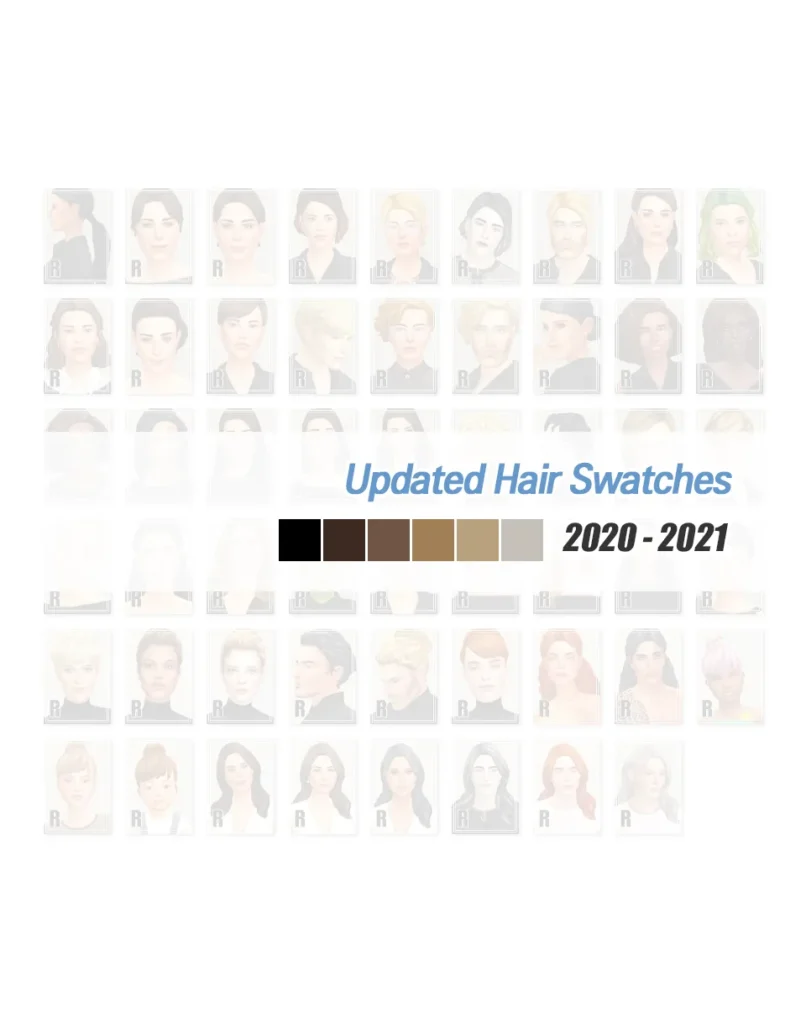 Vista previa de Updated cabello Swatches _Part 1 -, cabello de rustys-cc para Los Sims 4.