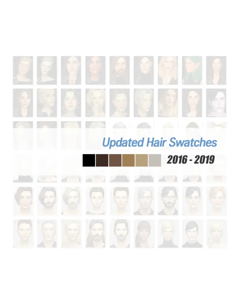 Vista previa de Updated cabello Swatches _Part 2, cabello de rustys-cc para Los Sims 4.